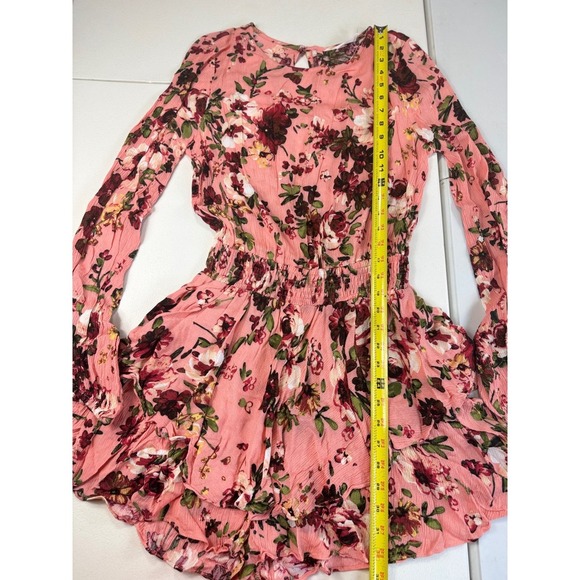 Bluiyv Young Contemporary Romper Dress‎ Pink Floral Long Sleeve Small - Picture 4 of 11